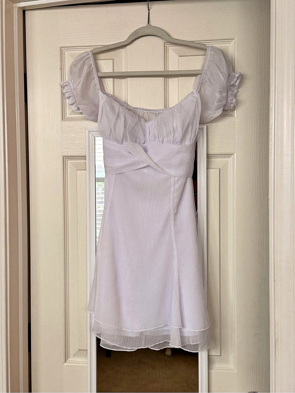 Lucy In The Sky White Shimmer Mini Dress
